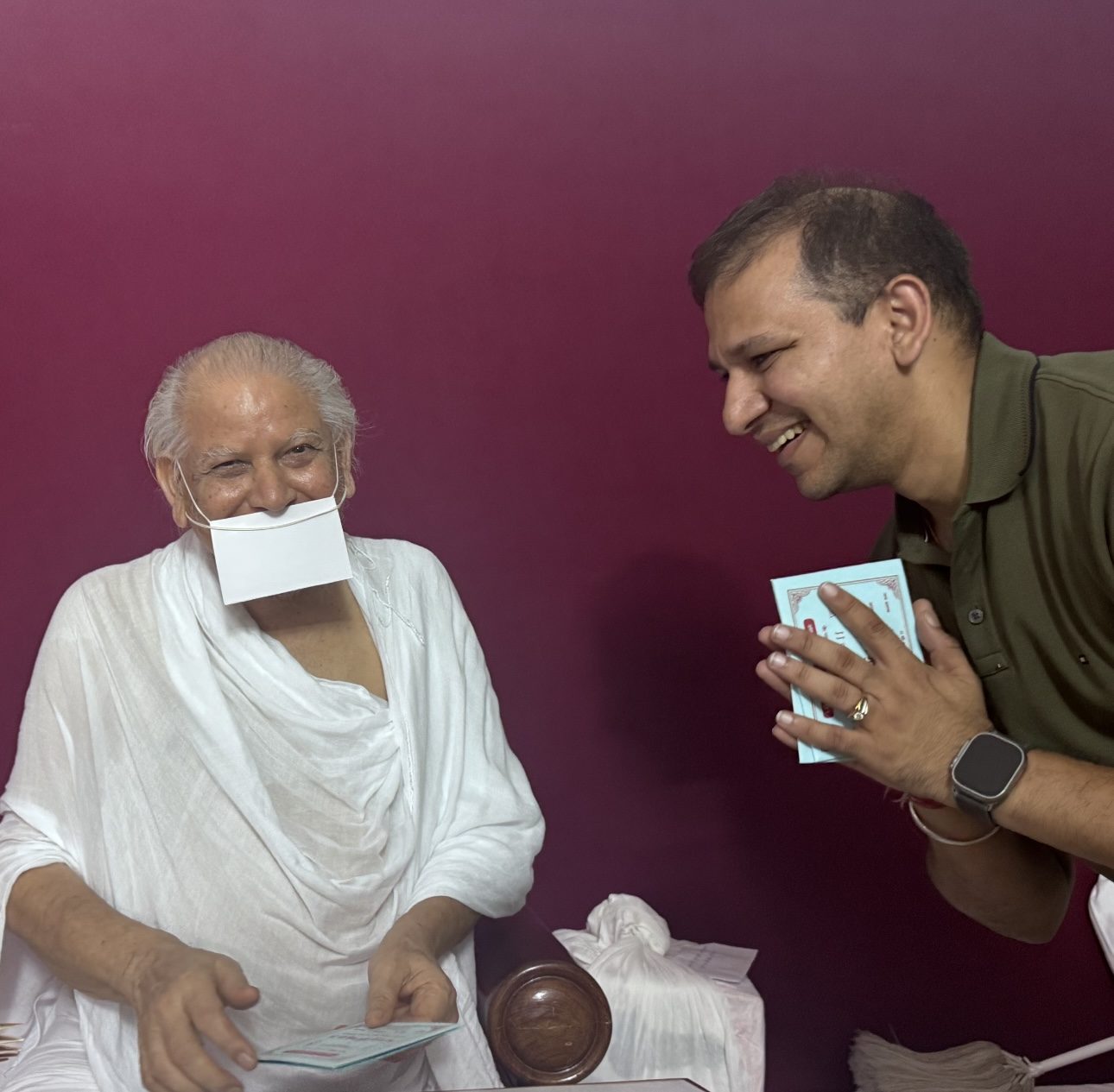 Akhil Jain with his teacher